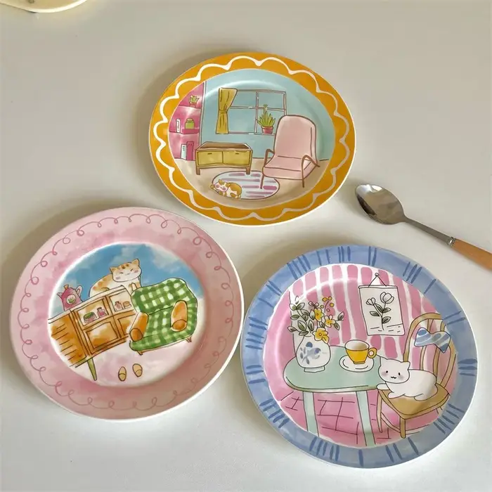 Assiette en céramique mignonne et ludique