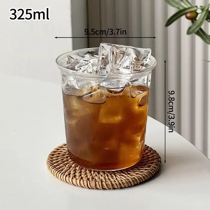 INS tasses en verre nervuré verres à boire tasse de thé glacé eau jus