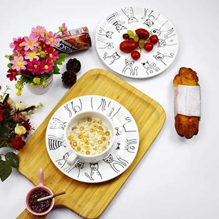 Assiette en céramique chat mignon