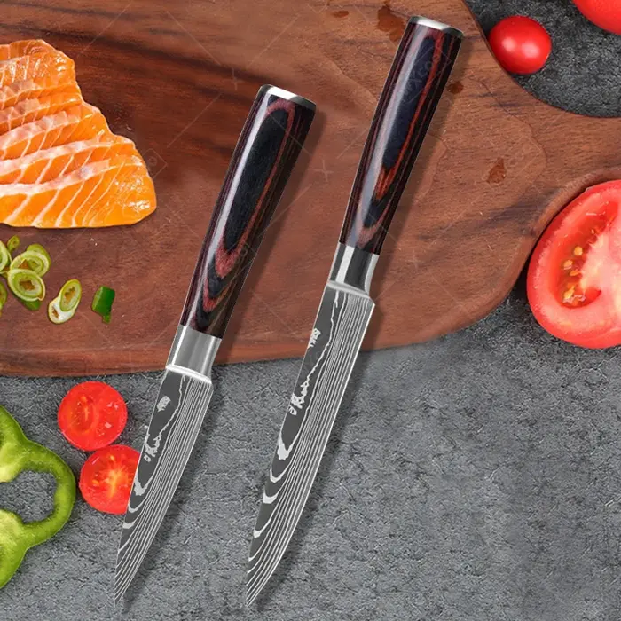 Couteaux de cuisine professionnels, couteau en acier inoxydable, épluchage de fruits, couperet à via