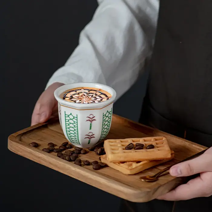 Tasse à Café en Céramique Arabe avec Palmier
