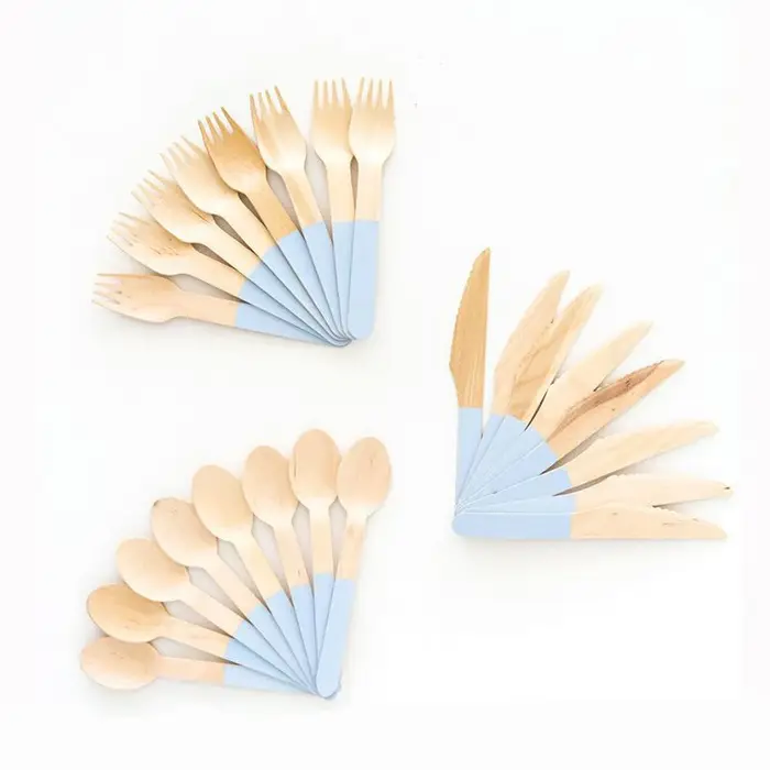 Fourcommuniste et Cuillères en Bois de Poulet, Couverts, Couteau, Décoration de ixd'Anniversaire et de Mariage, Fourchette à Dessert, 24 Pièces/Ensemble