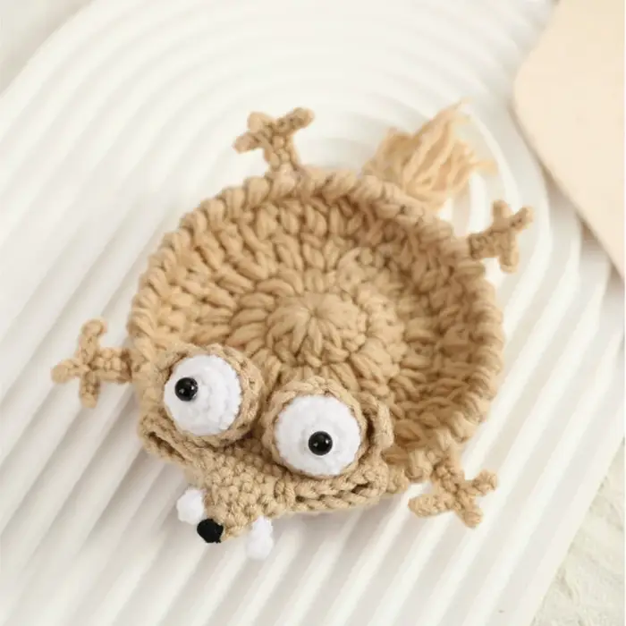 Sous-verre en crochet fait main, motif animal mignon (tortue, écureuil, canard), en fil de coton rés