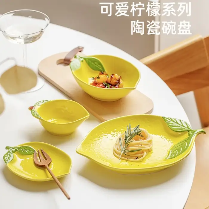 Bol à salade en céramique en forme de citron