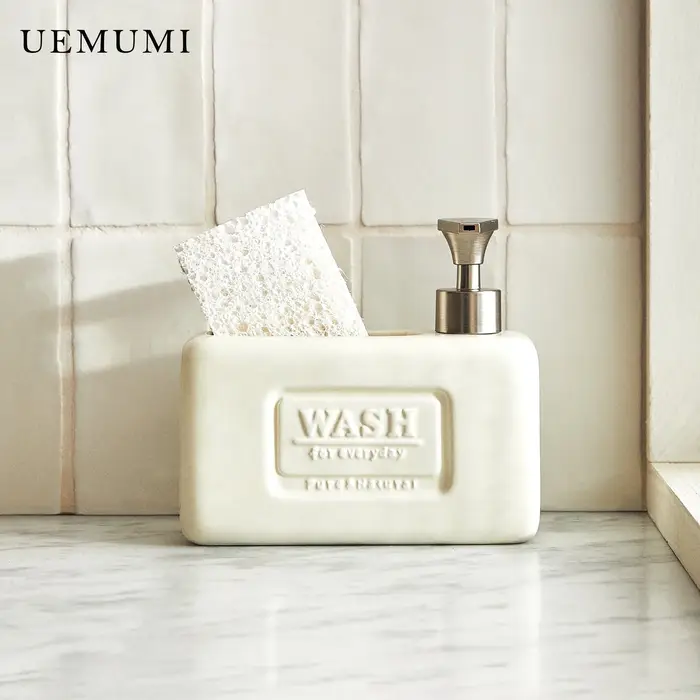 Distributeur de liquide réutilisable en céramique Beige de luxe