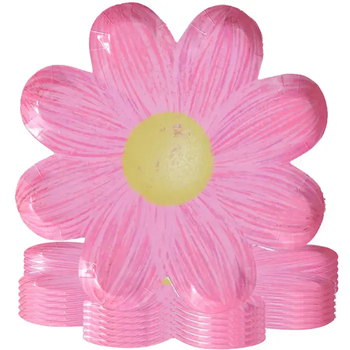 Assiettes jetables en papier fleur de marguerite