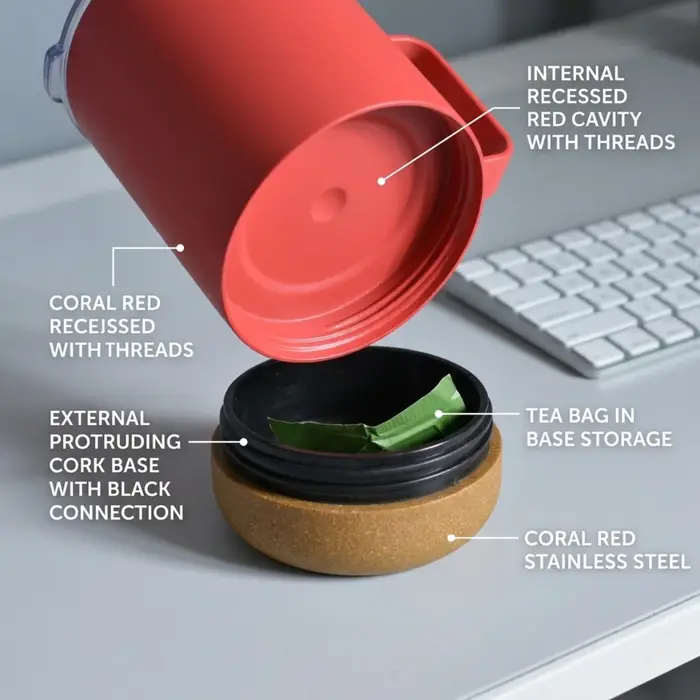 Mug à café isotherme à double paroi en acier inoxydable 304 de 280 ml avec poignée