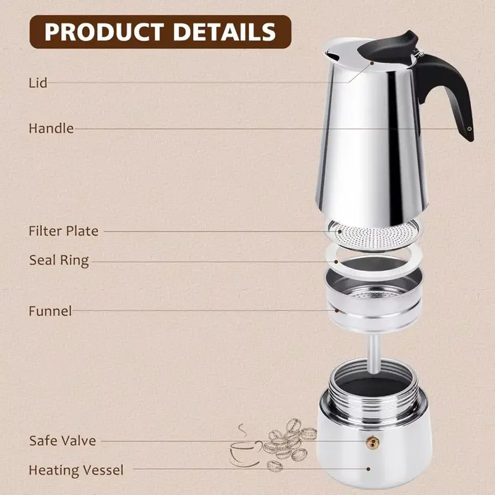 Cafetière Portable en acier inoxydable