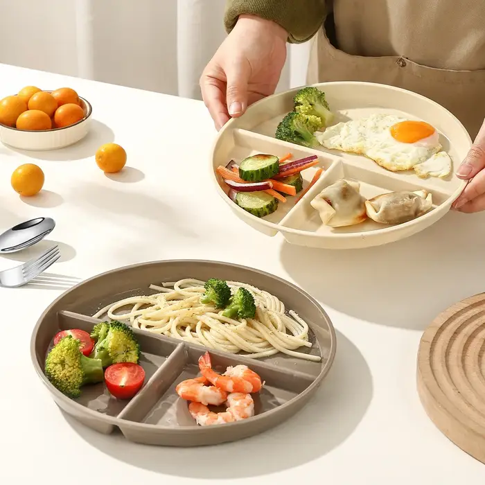 Assiette à dîner ronde divisée en plastique