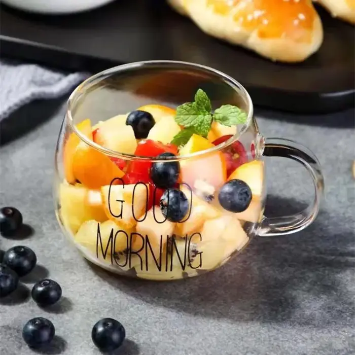 350ml lettre imprimée Transparent créatif verre café thé tasse boissons Dessert petit déjeuner lait