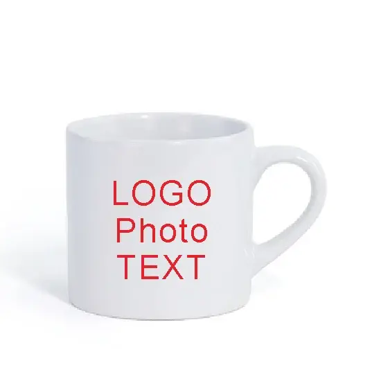 Tasse à café en céramique de forme mignonne, petite tasse à café bricolage, logo, photo, texte, moti