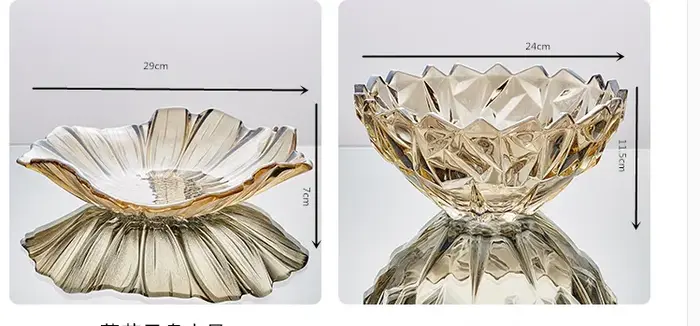 Assiette de fruits en cristal de verre