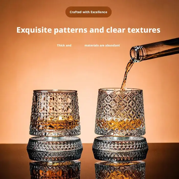 Verre à whisky rotatif