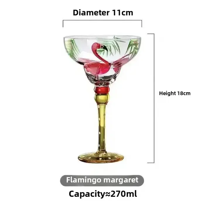 Ensemble de verres à Cocktail Margarita et Champagne colorés faits à la main