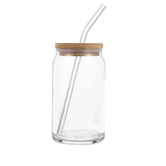 1 Pcs Disponible Mason Bocaux Café Tasse avec Pailles Couvercles Glacé