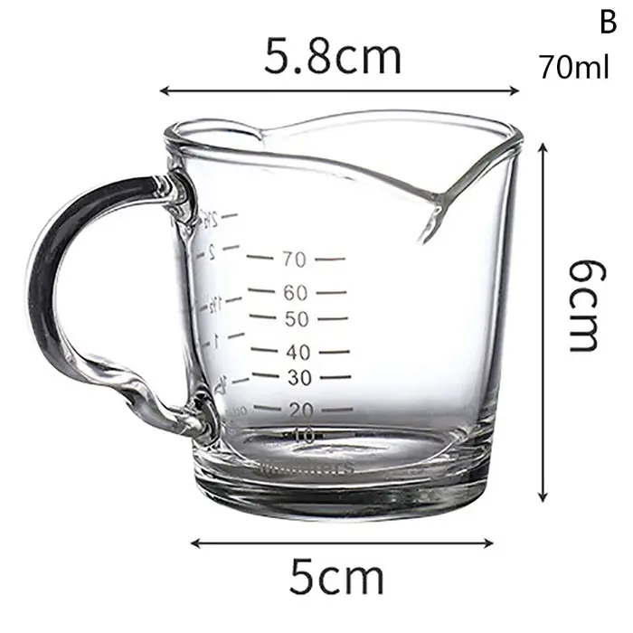 Verre doseur à expresso 70/75 ml avec double bec verseur