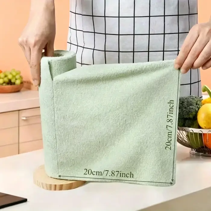 20 feuilles/rouleau de torchons en microfibre – Chiffon de cuisine multifonctionnel double face