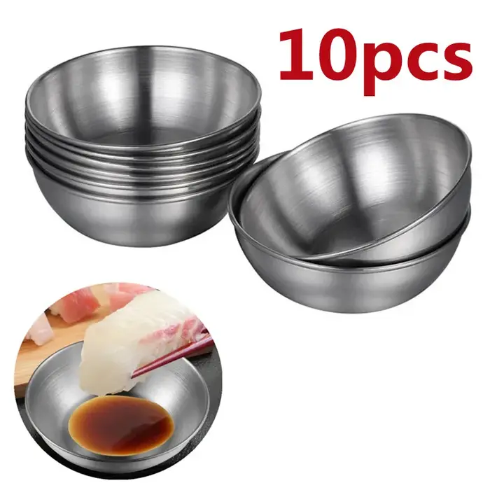 Plat à Sauce d'assaisonnement en acier inoxydable