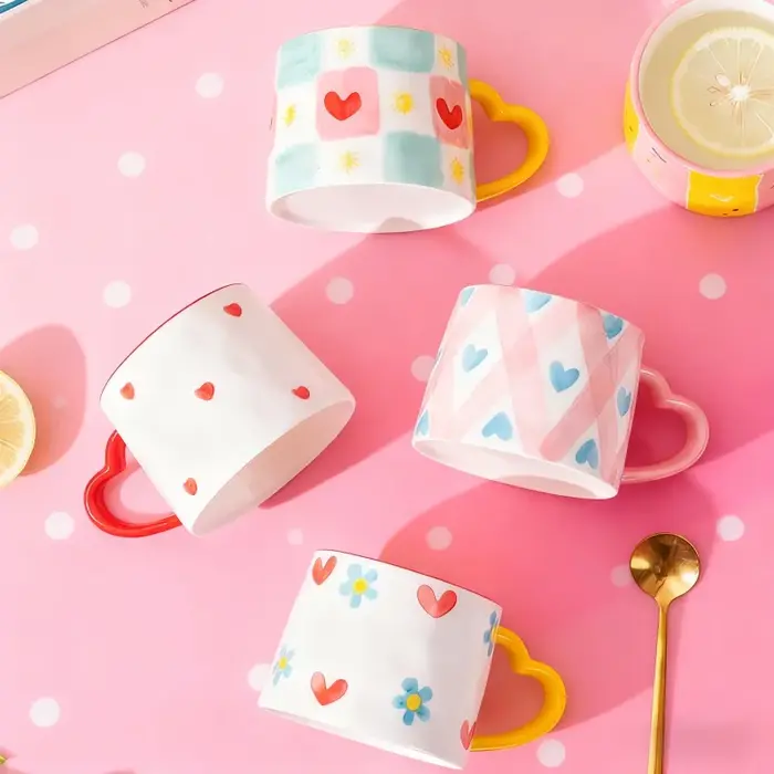 Tasse en céramique créative mignonne peinte à la main