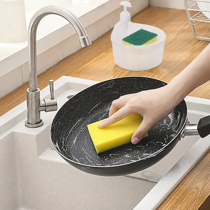 Distributeur de liquide de vaisselle de cuisine créatif autonettoyant