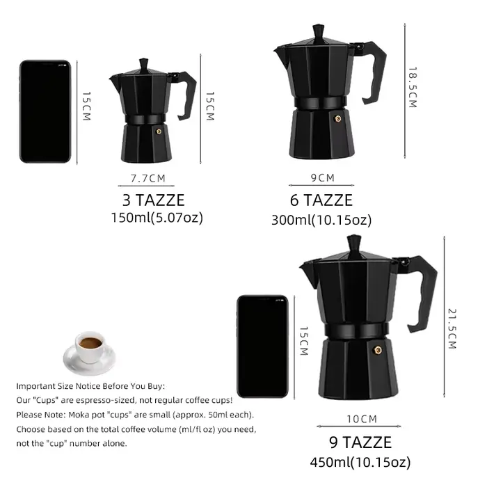 Cafetière Moka - Machine à café 3/6 tasses pour la préparation