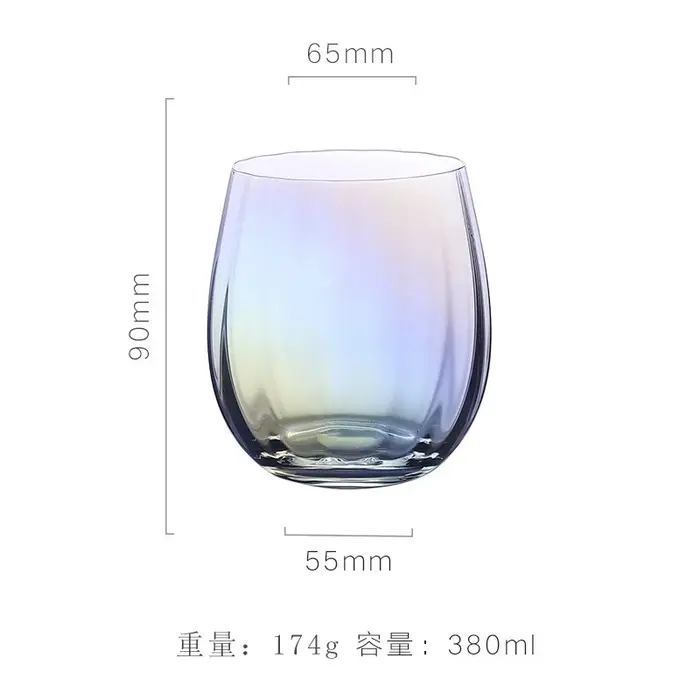 Verre à vin à vent nordique, cristal galvanoplastie, verre à cocktail, vin rouge arc-en-ciel, pieds 