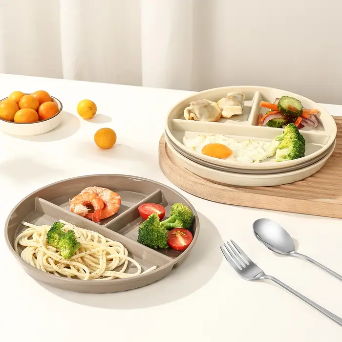 Assiette à dîner ronde divisée en plastique