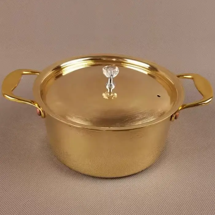 Pot en laiton Vintage, Pot alimentaire épaissi