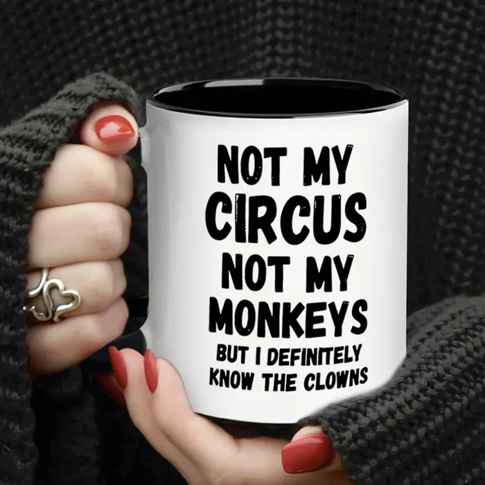 1pc, pas mon cirque pas mes singes tasse à café-drôle, sarcastique, motivation, cadeaux d'anniversai