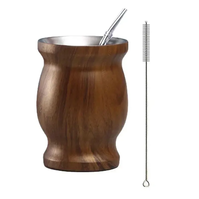UPORS Yerba Mate Cup 304 acier inoxydable Double paroi 8oz courge
