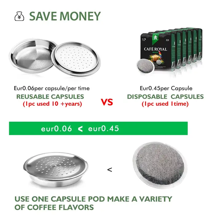 ICafilas pour machine Philips Senseo bouchons de capsules de café en acier inoxydable filtre réutilisable cafetière expresso