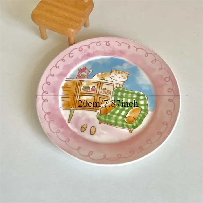 Assiette en céramique mignonne et ludique