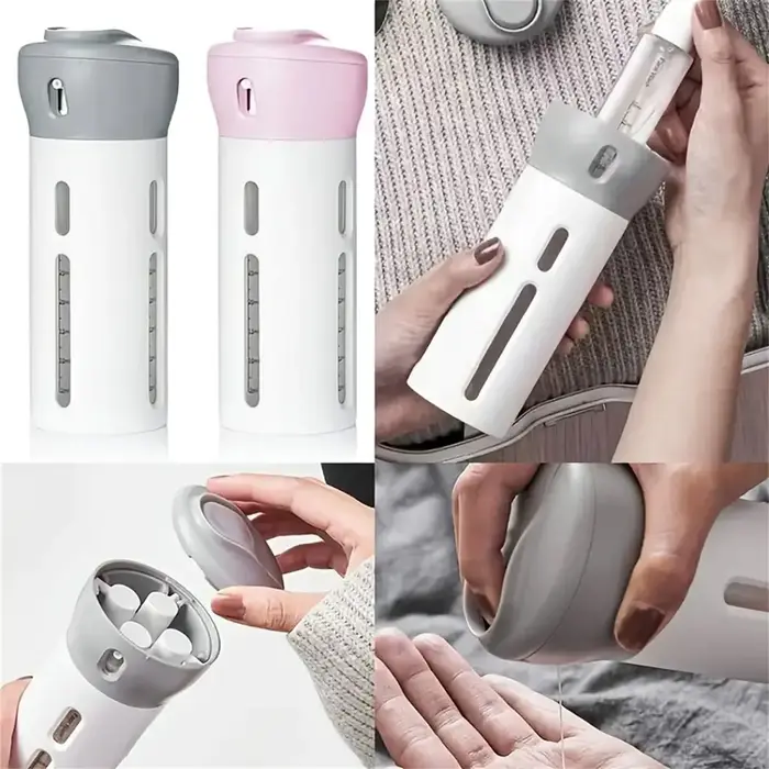 Bouteille distributrice de liquide de voyage Portable 4 en 1