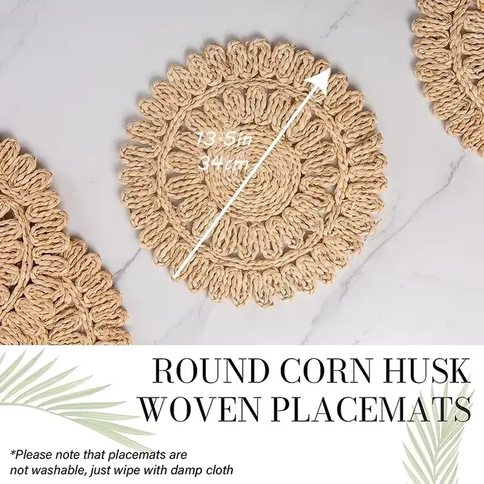 Napperon tissé en paille Boho pour mariage