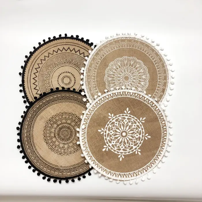 Napperons tissés en Jute Vintage naturel