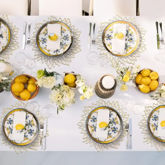 1 pièce de sets de table ronds dorés