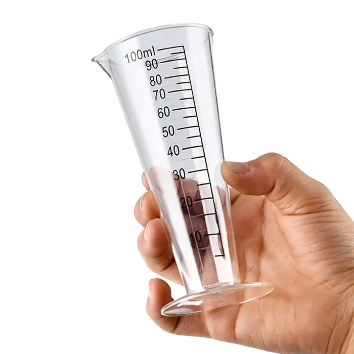 Tasse à mesurer en acrylique de qualité alimentaire de 100 ml avec balance – Sans BPA