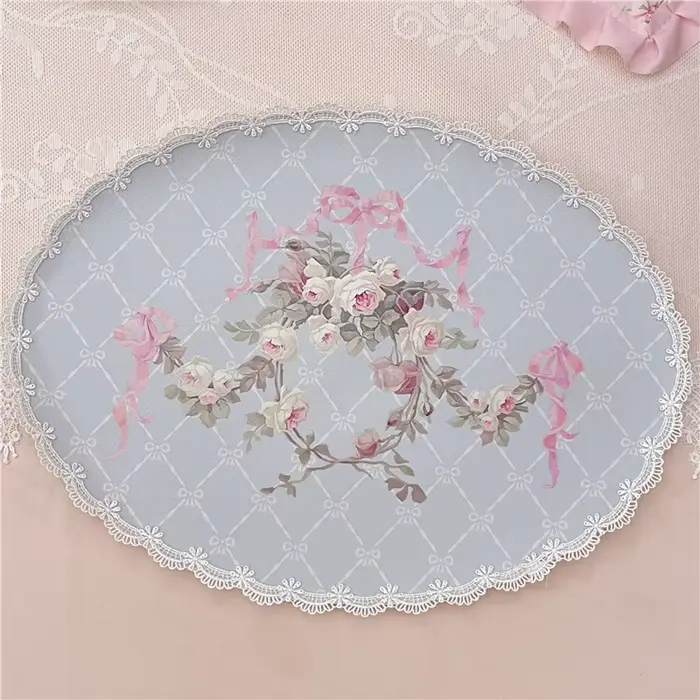 Set de Table Vintage Européen en Dentelle et Cuir avec Nministériels