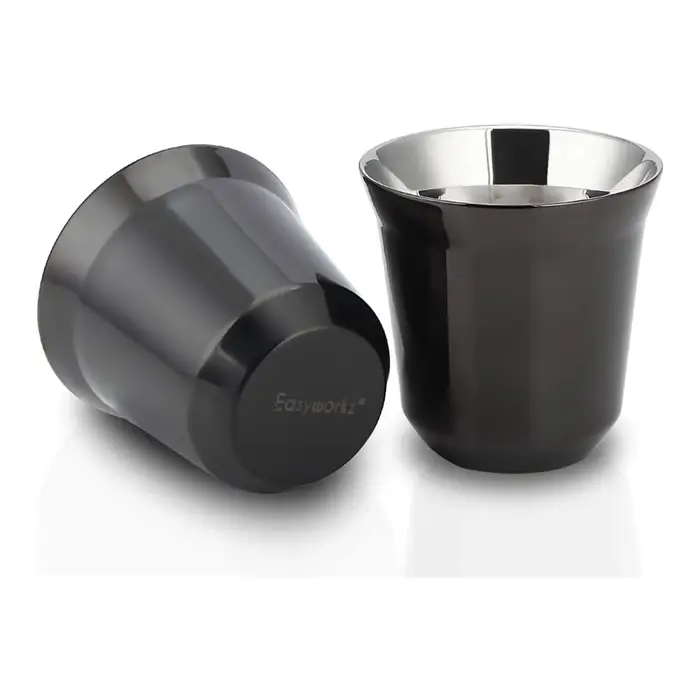 Easyworkz – ensemble de 2 tasses à expresso en acier inoxydable