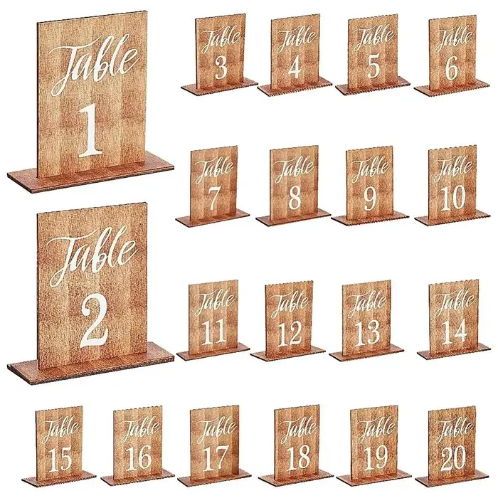 Numéros de table double face pour mariage, numéros de table 1-20, numéros de table vintage, numéros 