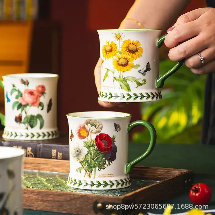 Tasse à café en céramique de style pastoral créatif