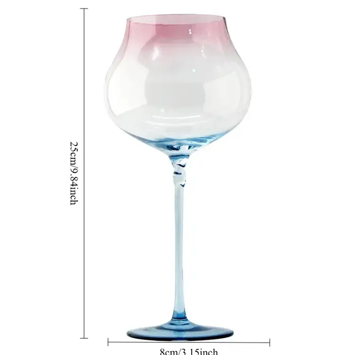 Ensemble de 2 verres à vin rouge à dégradé de grande capacité de 750 ml