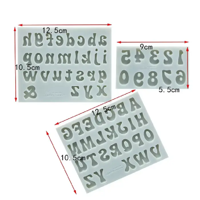 Moules à Fondant en Silicone avec lettres et chiffres 3D, moules à gâteaux au chocolat, décoration d