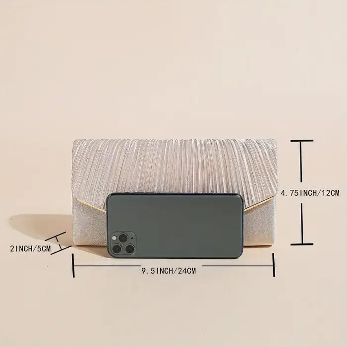 Pochette plissée champagne