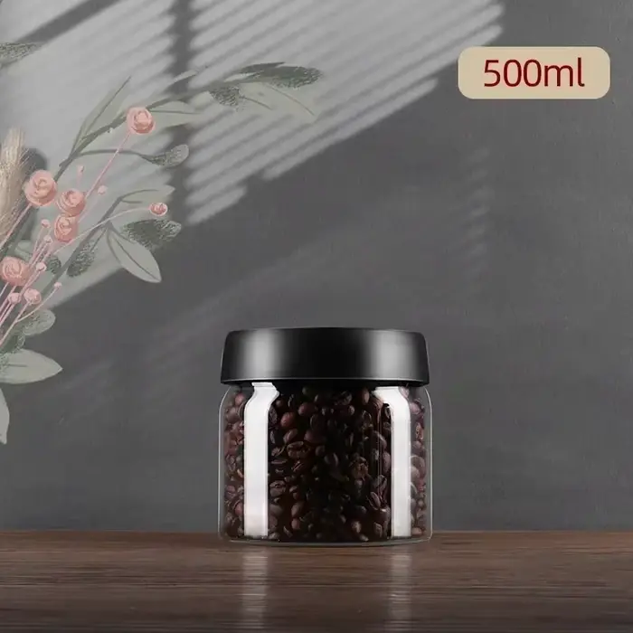Pichet scellé sous vide économique de 500ml, pot hermétique en verre pour grains de café, aliments,