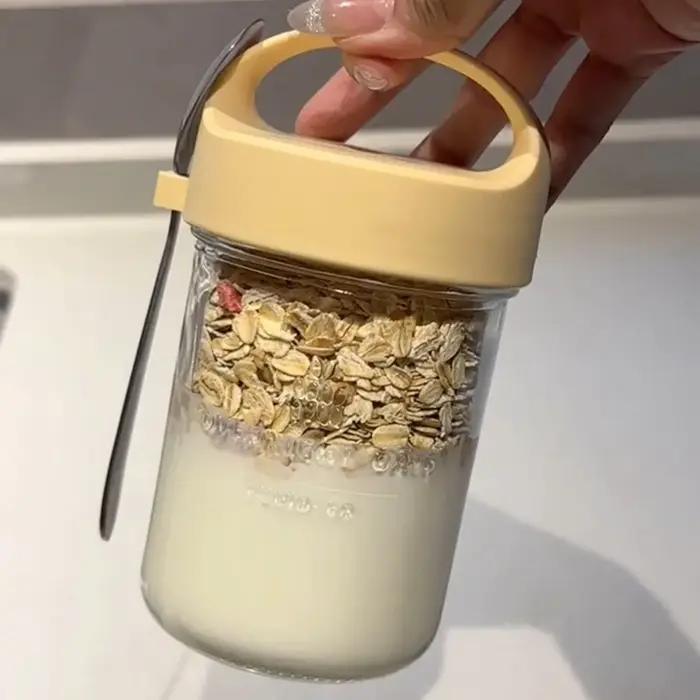 Pot en verre à large ouverture pour yaourt