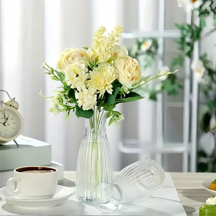 6 petits vases transparents modernes - pour décorer les tables de mariage et les salles à manger