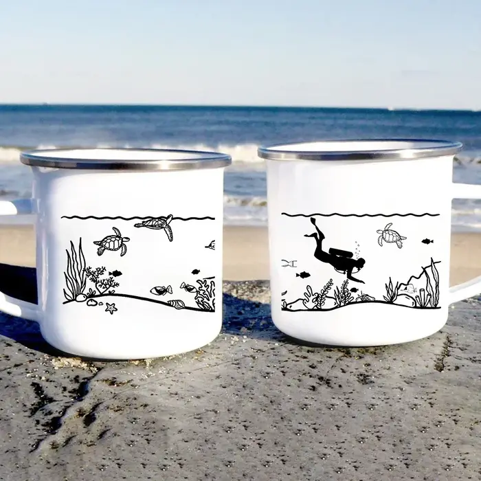 Tasse à café en émail personnalisée
