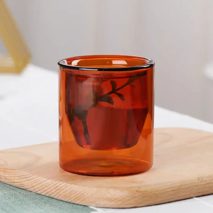 Tasse en verre à Double paroi en forme d'œuf de 250ml