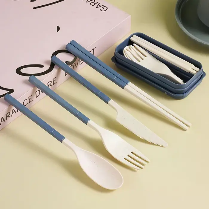 Ensemble de couverts en paille de blé de Style japonais